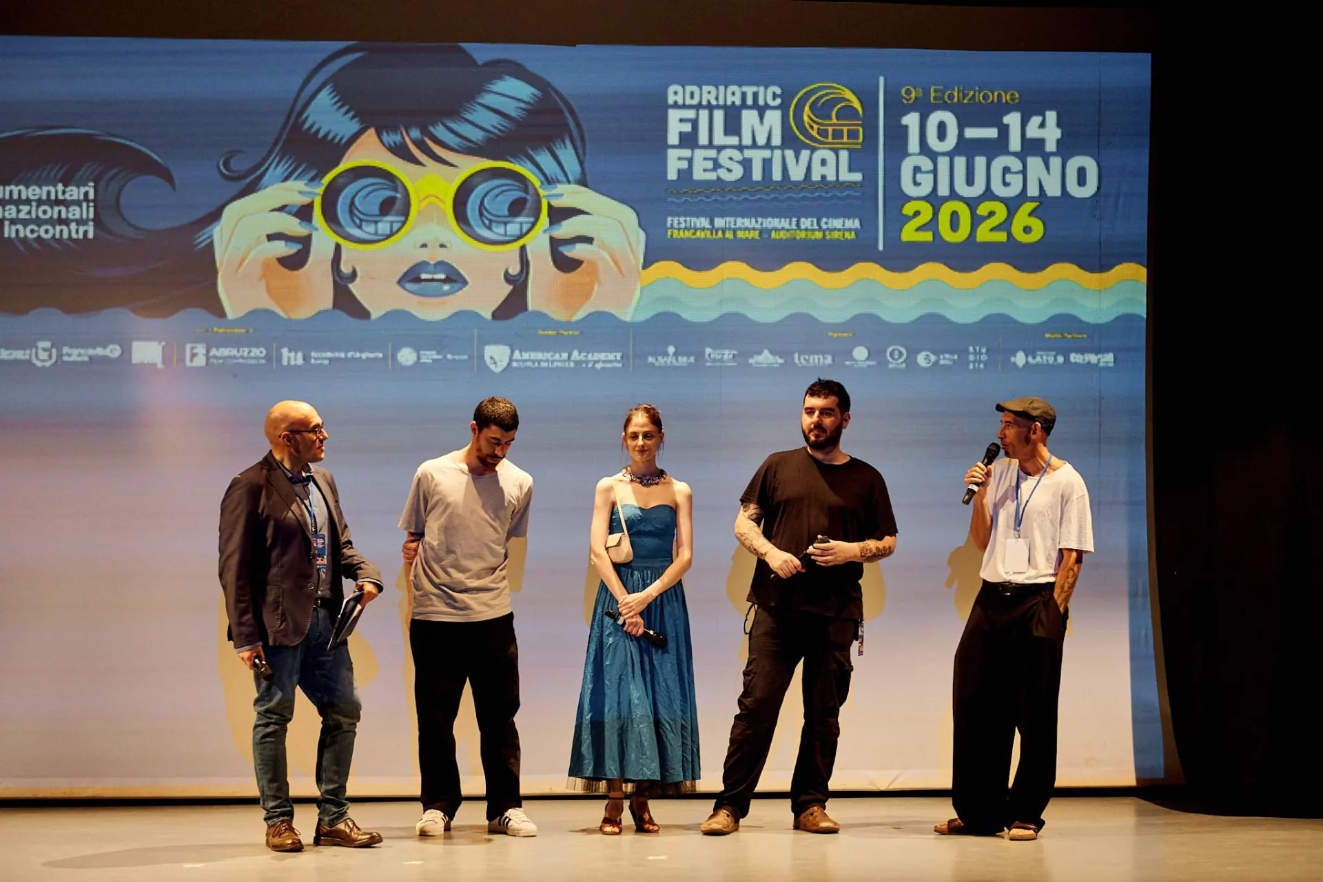 Troupe del film sul palco della 9ª edizione