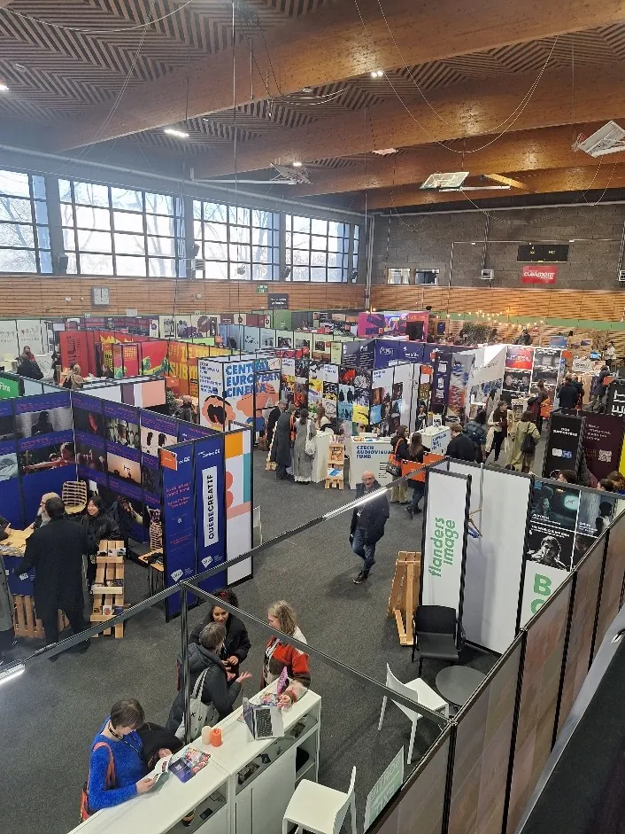 Area espositiva di un film market europeo